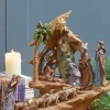 Store 13.5" Resin Stairway Nativity With Sheep Herd Christmas Accents