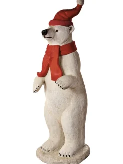 Sale 45" Resin Standing Polar Bear With Scarf Christmas Resin