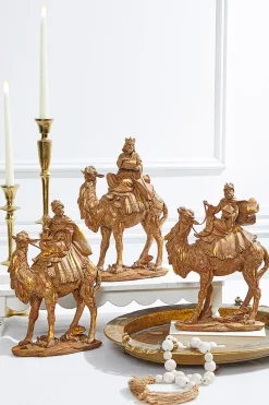 Shop 13" Resin Three Kings On Camels - Set Of 3 Christmas Accents