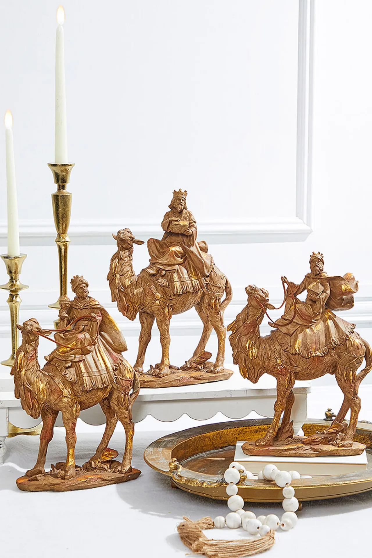 Shop 13" Resin Three Kings On Camels - Set Of 3 Christmas Accents