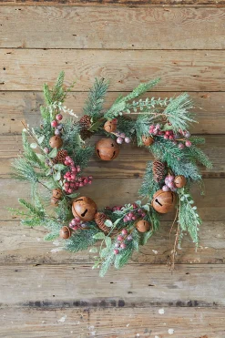 Online 18" Rustic Bell Wreath Christmas Wreaths