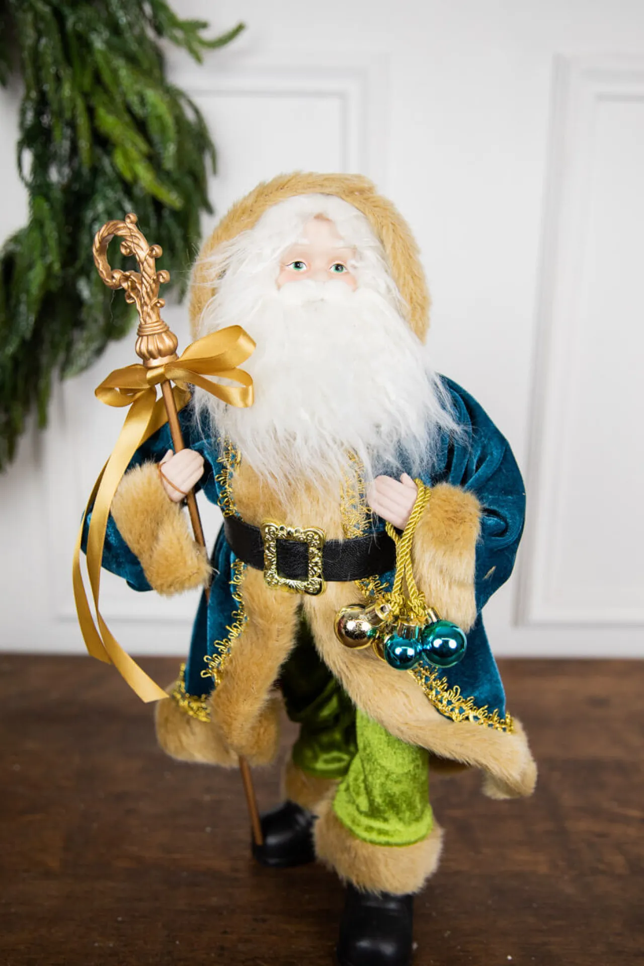 Fashion 18” Santa Figure - Blue Coat Christmas Accents