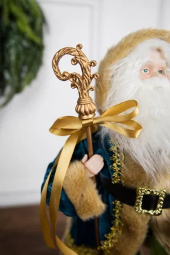 Fashion 18” Santa Figure - Blue Coat Christmas Accents
