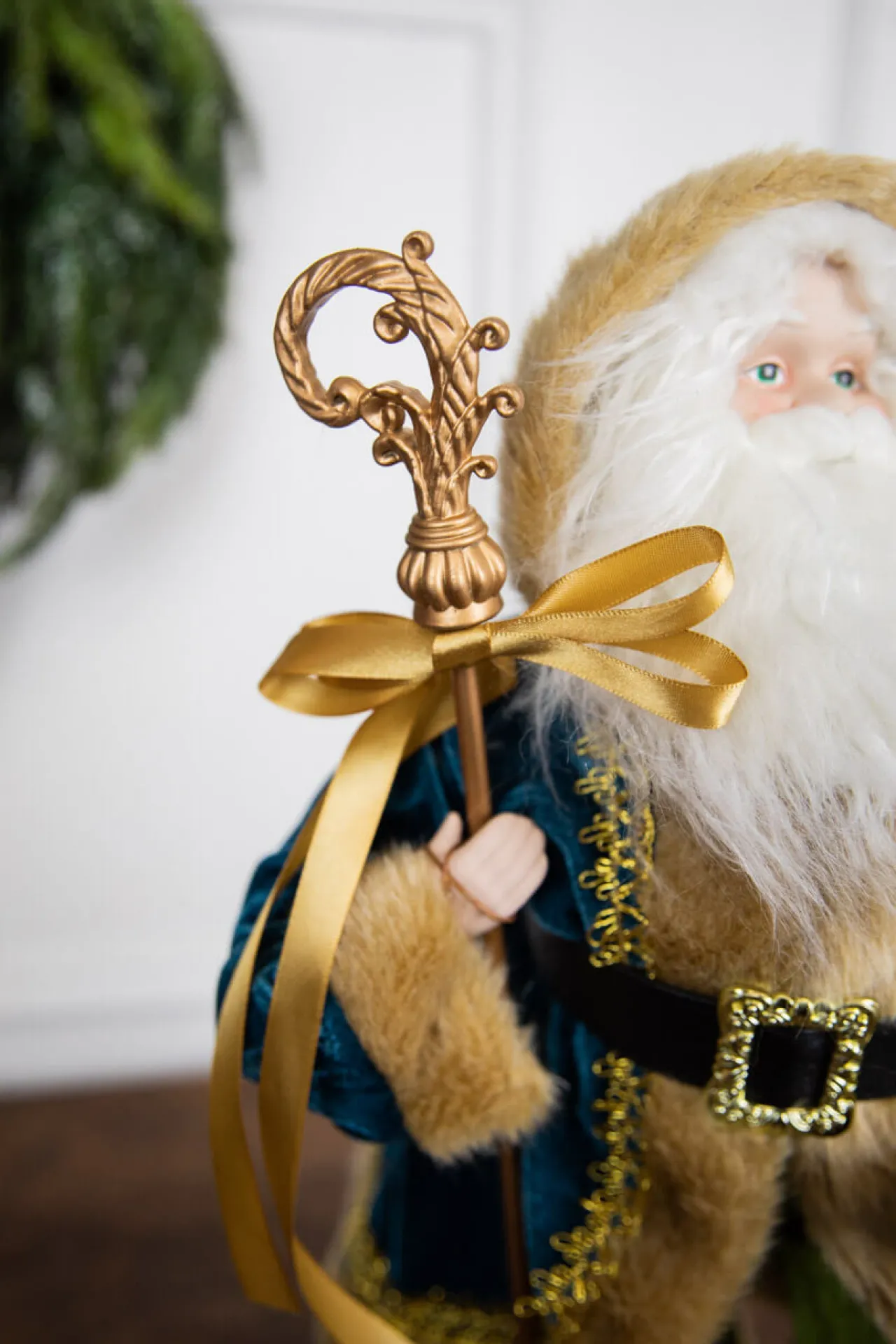 Fashion 18” Santa Figure - Blue Coat Christmas Accents