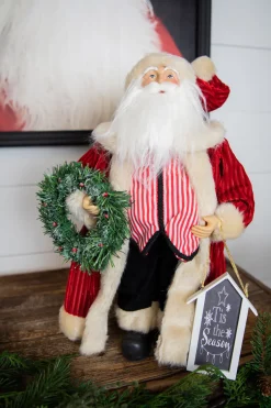 Best Sale 16” Santa Figure "Tis The Season" Sign Christmas Accents