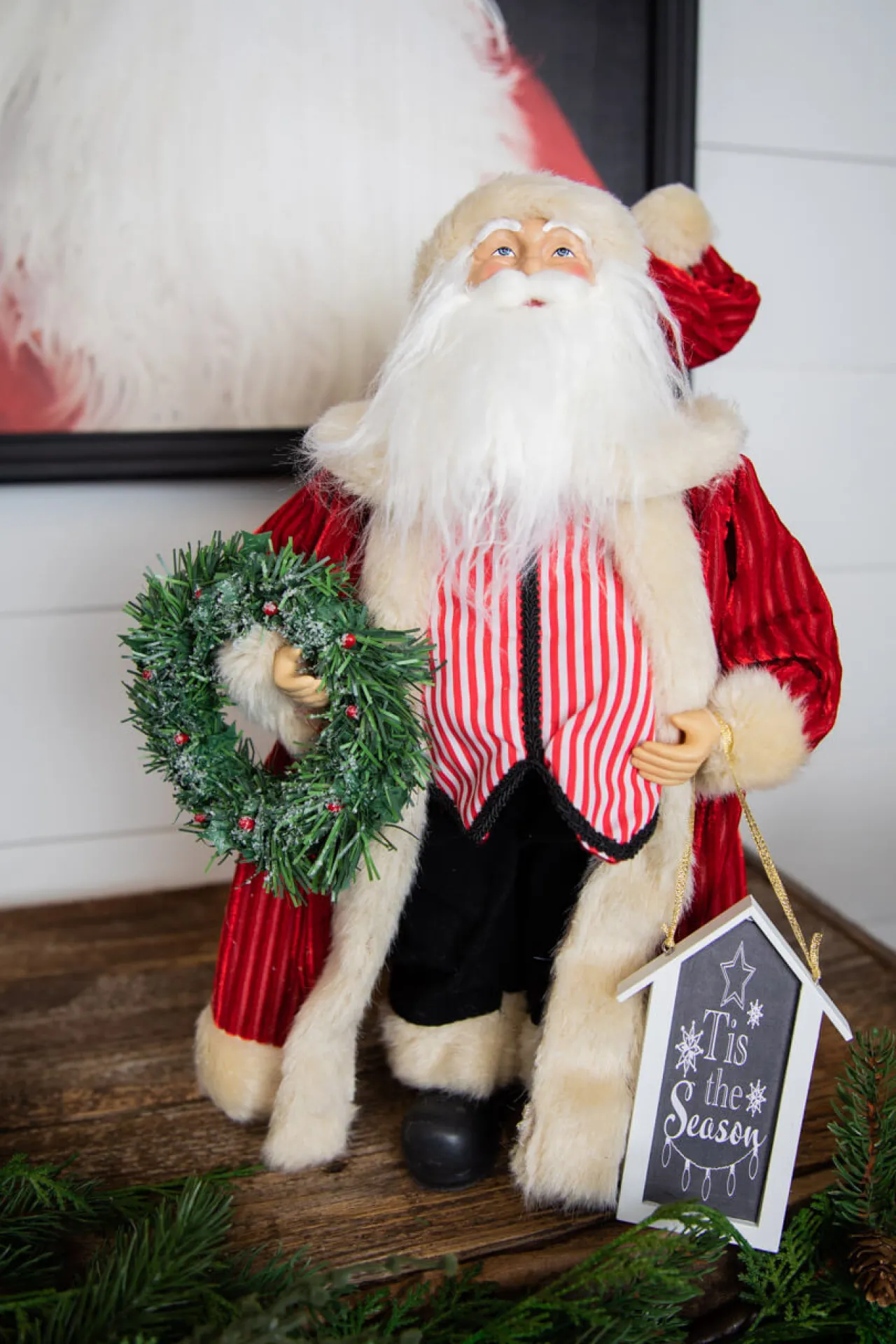 Best Sale 16” Santa Figure "Tis The Season" Sign Christmas Accents