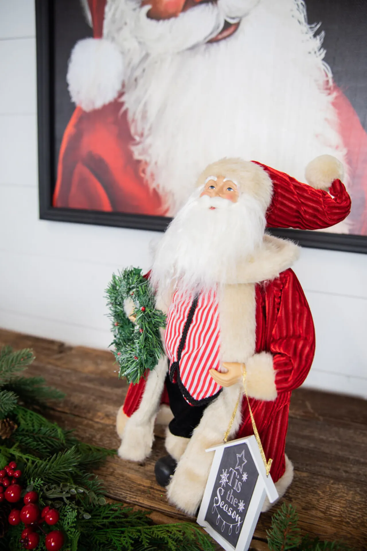 Best Sale 16” Santa Figure "Tis The Season" Sign Christmas Accents