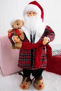 Hot 18" Santa In Pajamas Figurine Christmas Accents