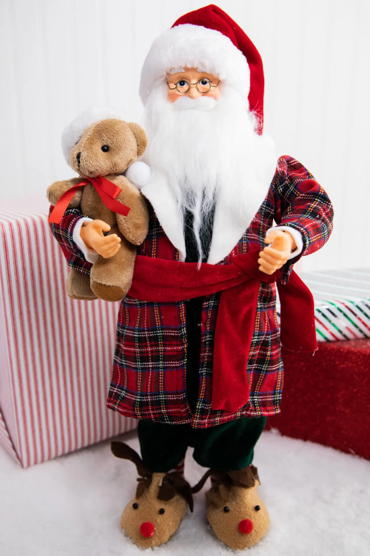 Hot 18" Santa In Pajamas Figurine Christmas Accents