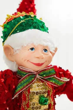 Clearance 17" Sequin Bendable Elf Christmas Accents