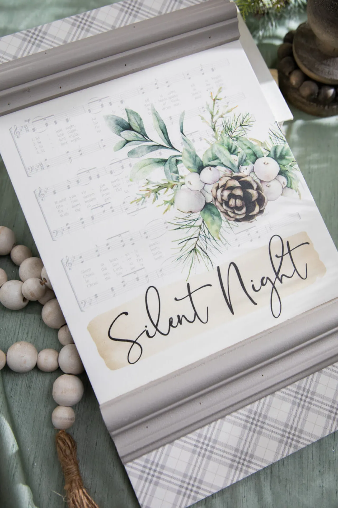 Store 15” Silent Night Wood Sign Christmas Accents