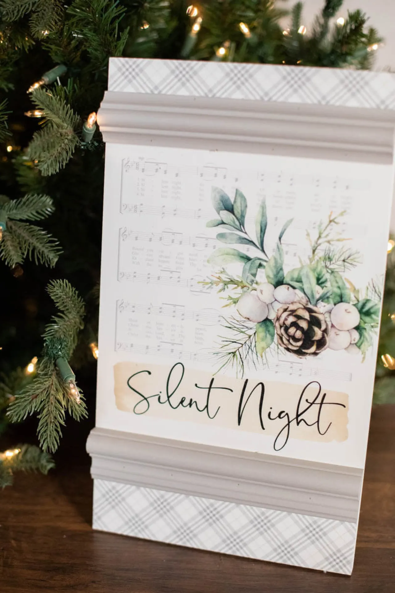 Store 15” Silent Night Wood Sign Christmas Accents