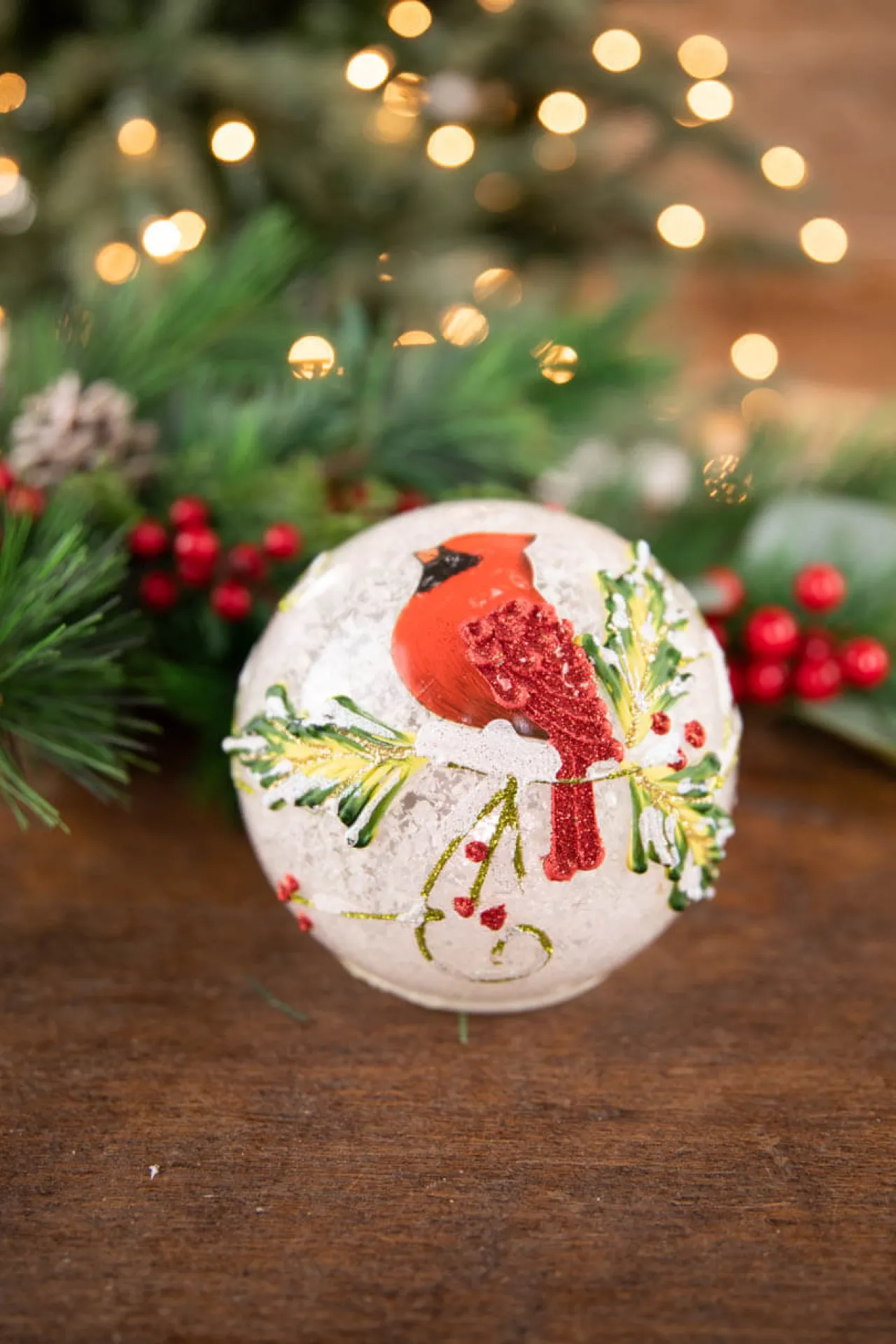 Sale 4” Small Glass Light Up Cardinal Décor Christmas Accents