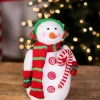 Outlet 15” Snowman With Candy Cane Christmas Accents