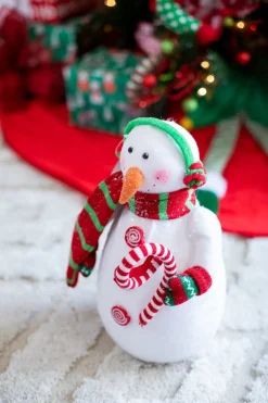 Outlet 15” Snowman With Candy Cane Christmas Accents