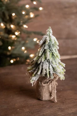 Cheap 9" Snowy Pine Tree Christmas Accents
