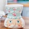 Best 5.5” Teal Resin Pastel Candy Nutcracker Candle Holder Christmas Accents