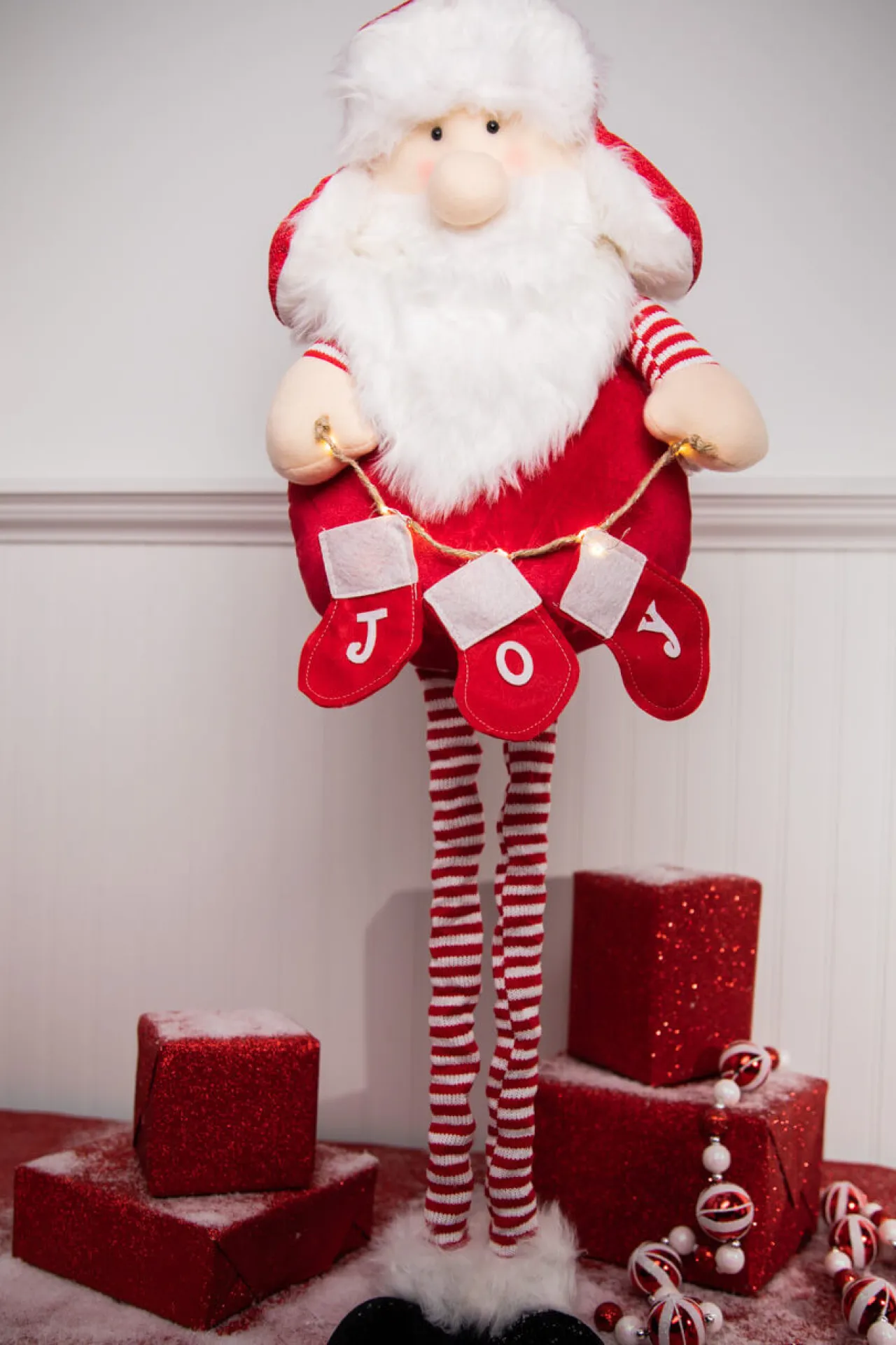 Fashion 20-36” Telescope Long Leg Light Up Santa Figure Christmas Accents