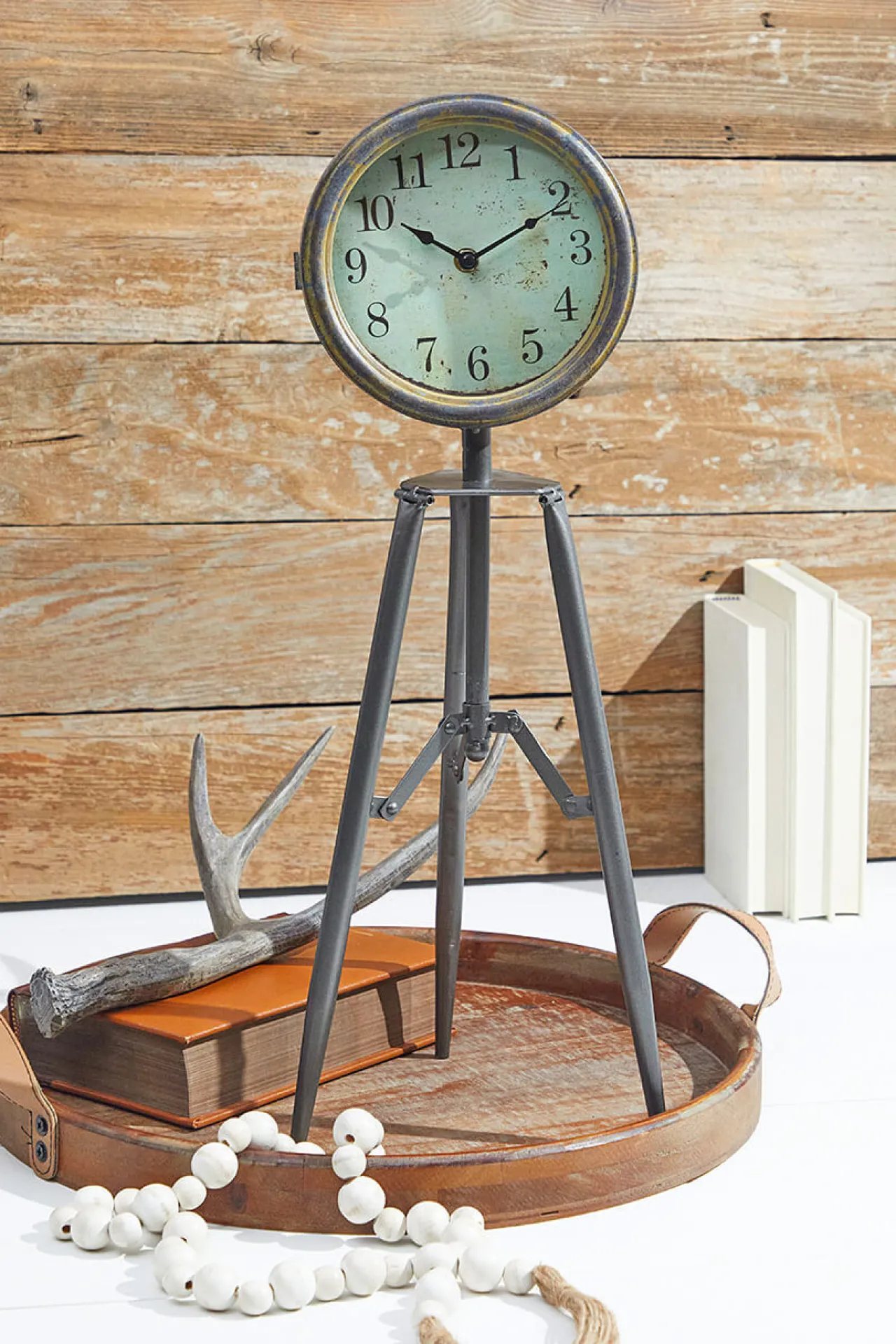 New 23” Telescope Tripod Desk Clock Christmas Accents