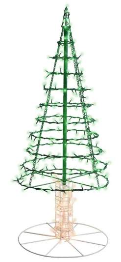 Cheap 4' Twinkling Starry Alpine Tree - Green/Warm White 270 Lights Outdoor Lighting
