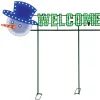 Best 36" Welcome Yard Sign - Snowman Face - Red/Green/Pure White With 162 Lights Outdoor Lighting