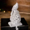 Clearance 9” White Pine Cone Bird Stocking Hanger Christmas Accents