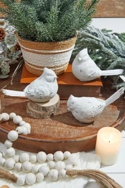 Clearance 6” White Resin Cardinal Figurine Christmas Accents