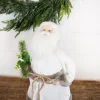 Cheap 19” White Robe Santa Figure With Greenery Bundle Christmas Accents