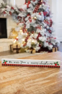 Cheap 23.6 Wood Holiday Block Sign Christmas Accents