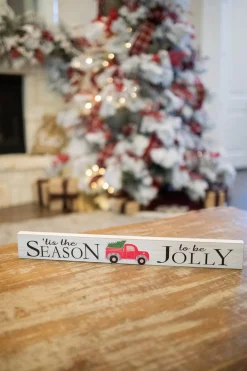 Cheap 23.6 Wood Holiday Block Sign Christmas Accents