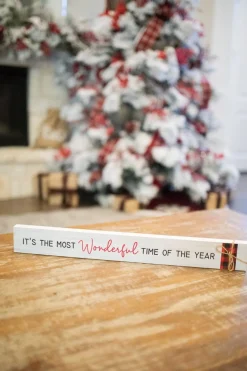 Cheap 23.6 Wood Holiday Block Sign Christmas Accents