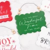 Discount 6.6” Wood Holiday Sign Ornament Christmas Accents