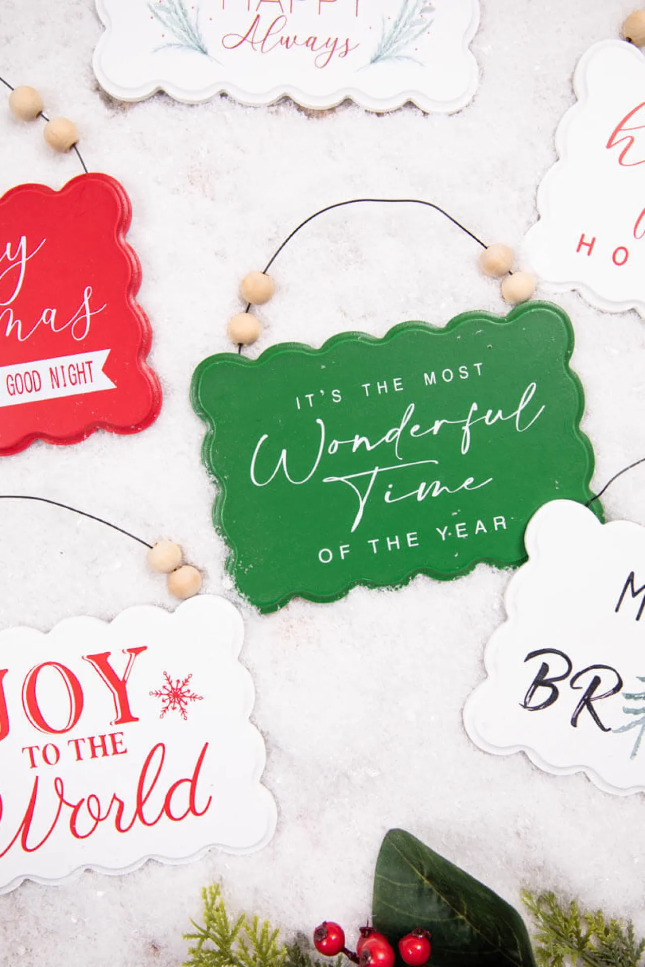 Discount 6.6” Wood Holiday Sign Ornament Christmas Accents