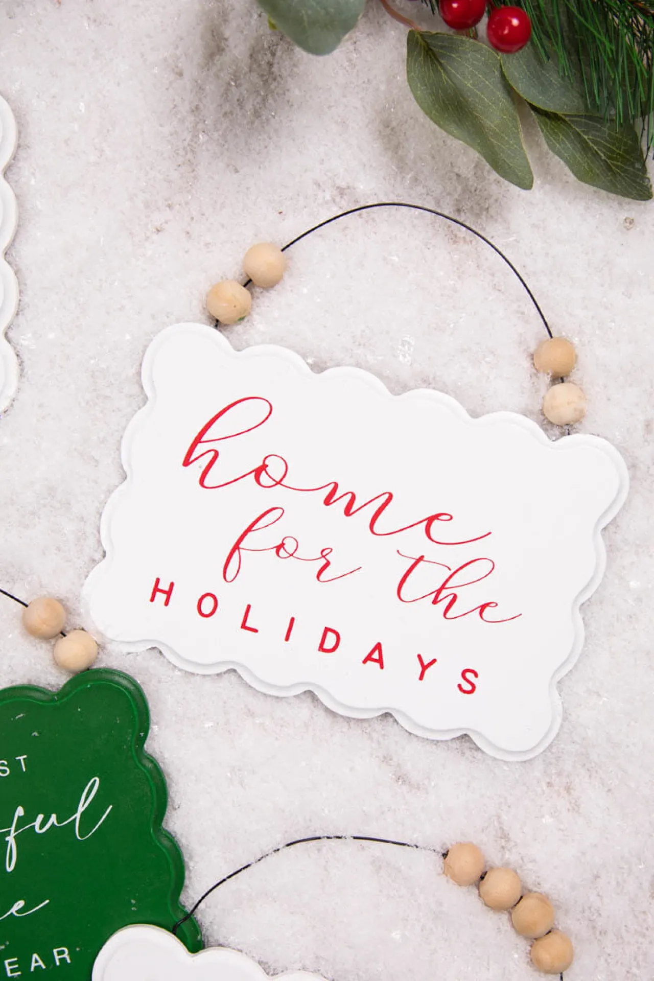 Discount 6.6” Wood Holiday Sign Ornament Christmas Accents