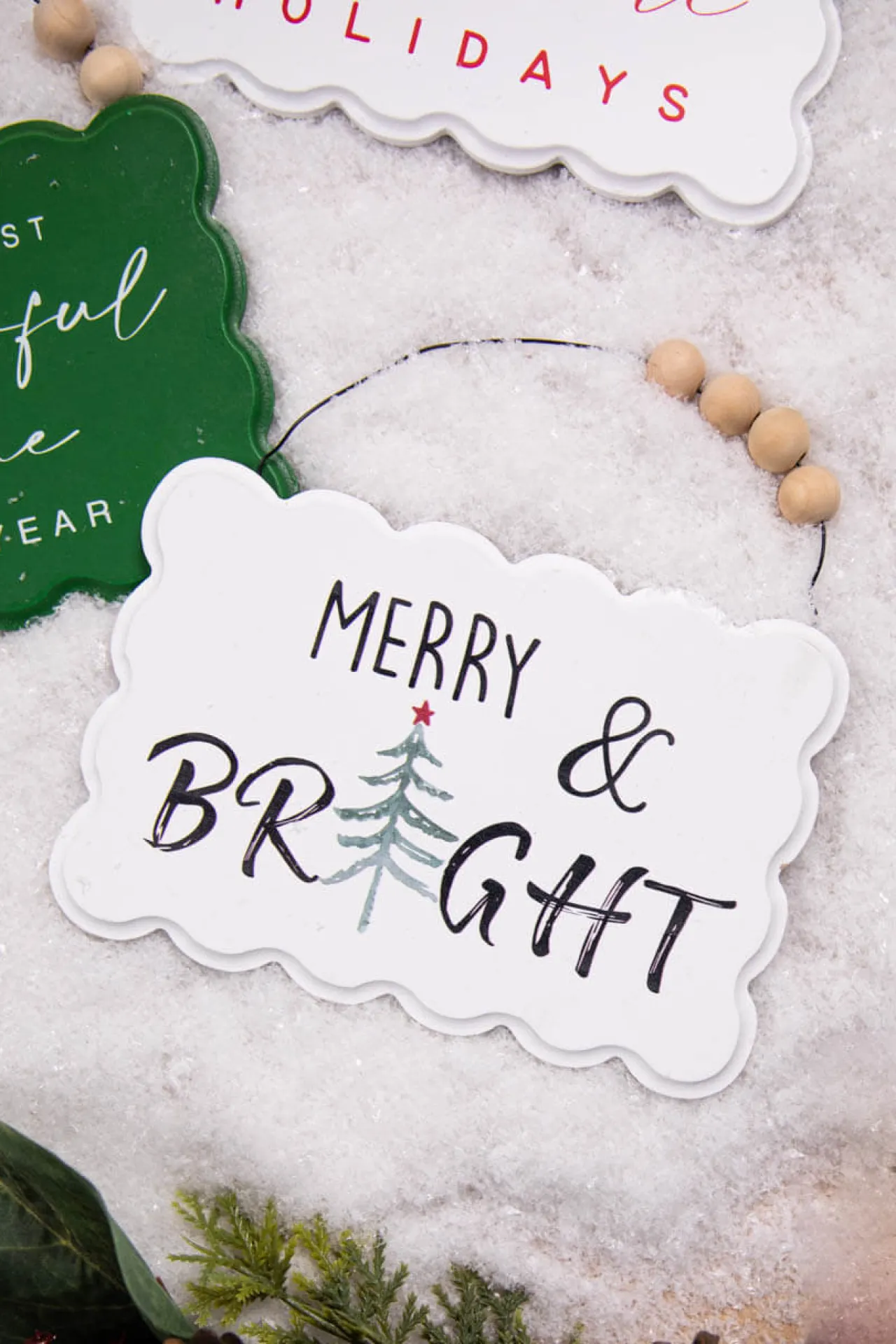 Discount 6.6” Wood Holiday Sign Ornament Christmas Accents
