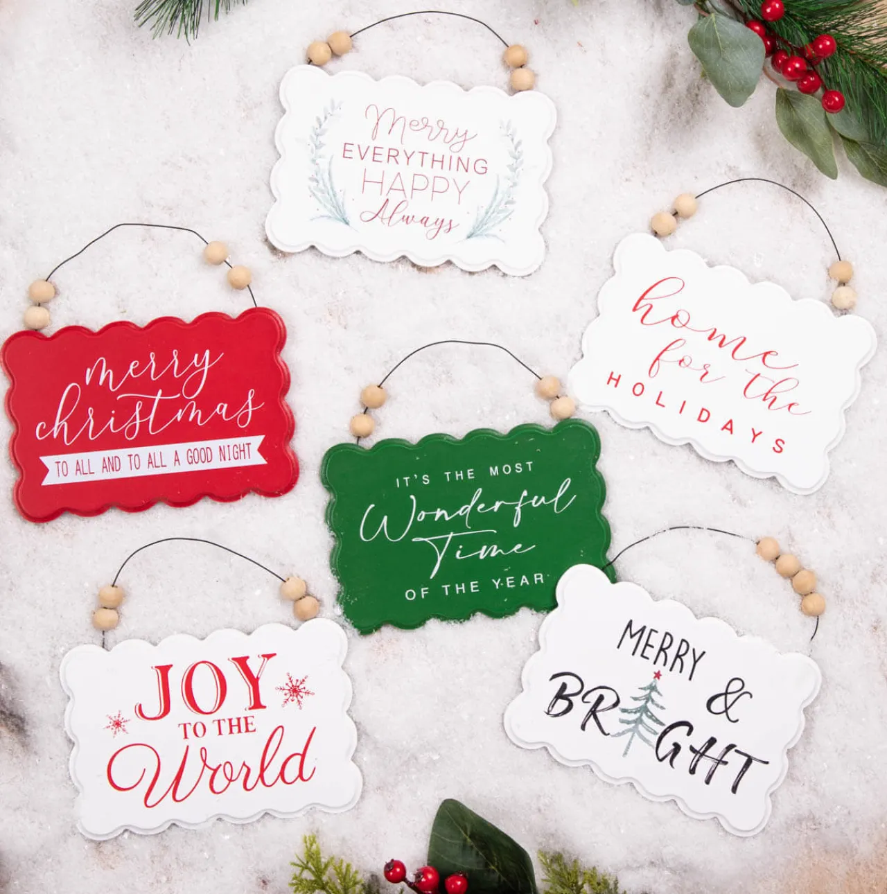 Discount 6.6” Wood Holiday Sign Ornament Christmas Accents