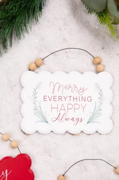 Discount 6.6” Wood Holiday Sign Ornament Christmas Accents