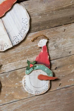 Outlet 18" Wood Snowman Head Wall Decor - Set Of 3 Christmas Accents