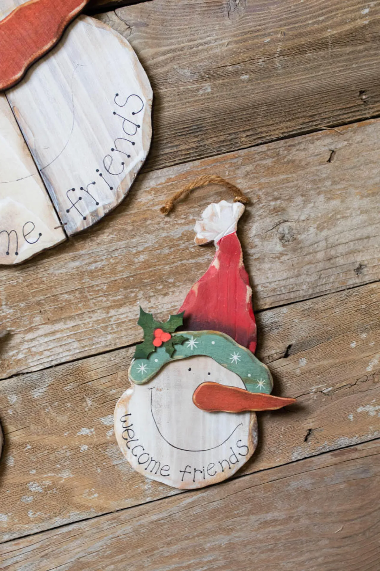 Outlet 18" Wood Snowman Head Wall Decor - Set Of 3 Christmas Accents