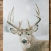 Clearance 16 X 24” Buck Deer In Snowy Field Print Christmas Accents