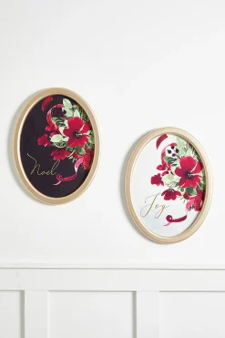 Hot 12" X 16" Floral Wood Wall Decor Christmas Accents