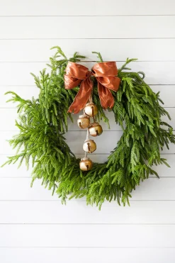 Fashion 20" X 2.5" Metal Bells Ornament Natural Greenery