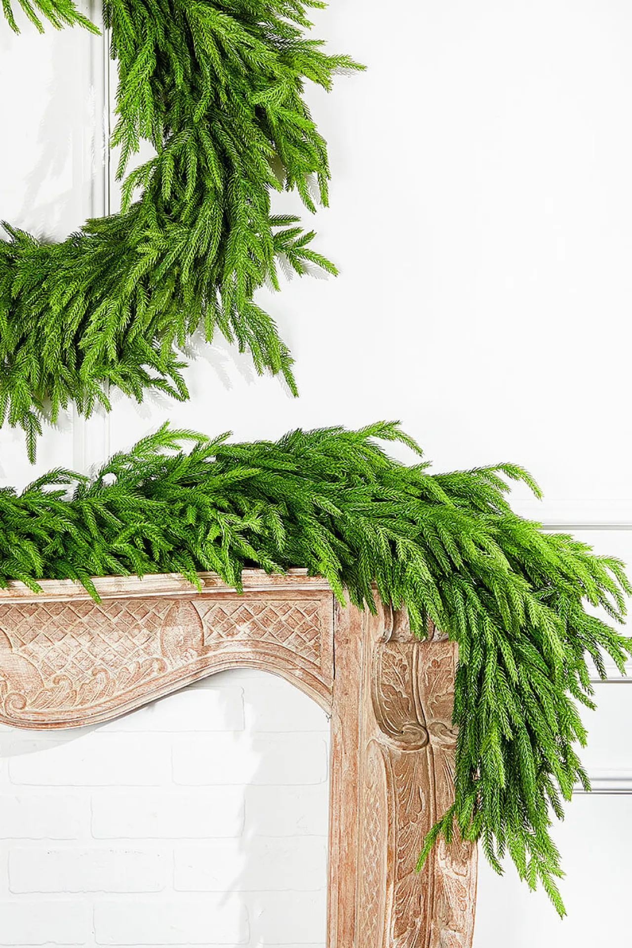 Cheap 60" X 16" Real Touch Deluxe Norfolk Pine Garland Christmas Garlands|Natural Greenery