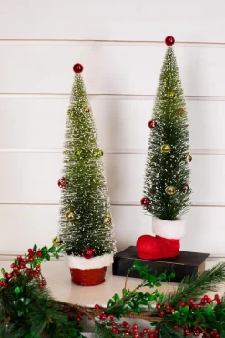 Clearance Bottle Brush Tree With Base Christmas Accents