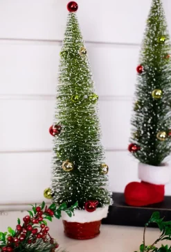 Clearance Bottle Brush Tree With Base Christmas Accents