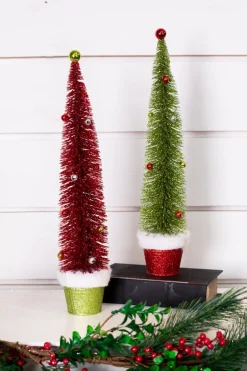 Cheap Bottle Brush Very Merry Tree Christmas Accents