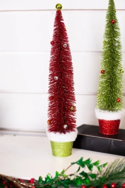 Cheap Bottle Brush Very Merry Tree Christmas Accents