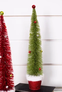Cheap Bottle Brush Very Merry Tree Christmas Accents