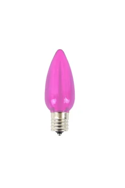 New C9 Minleon LED SMD Bulb (25 Bulbs/box) - Smooth, Pink Outdoor Lighting