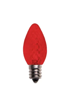 Cheap C7 Platinum Elite LED SMD Bulbs (25 Bulbs/bag) - Faceted, Red Outdoor Lighting